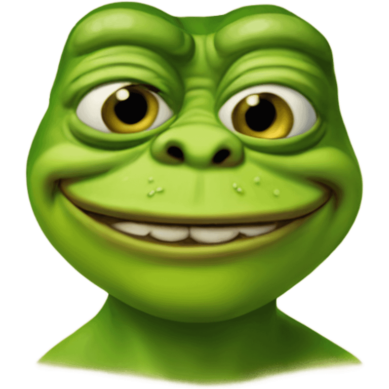 Pepe the frog morphed with Shrek emoji