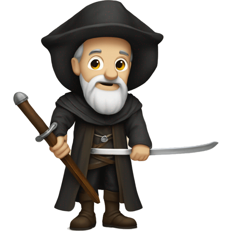 John Calvin with a sword  emoji