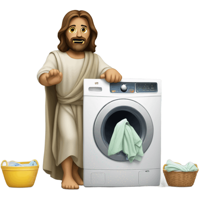 Jesus Christ doing laundry emoji