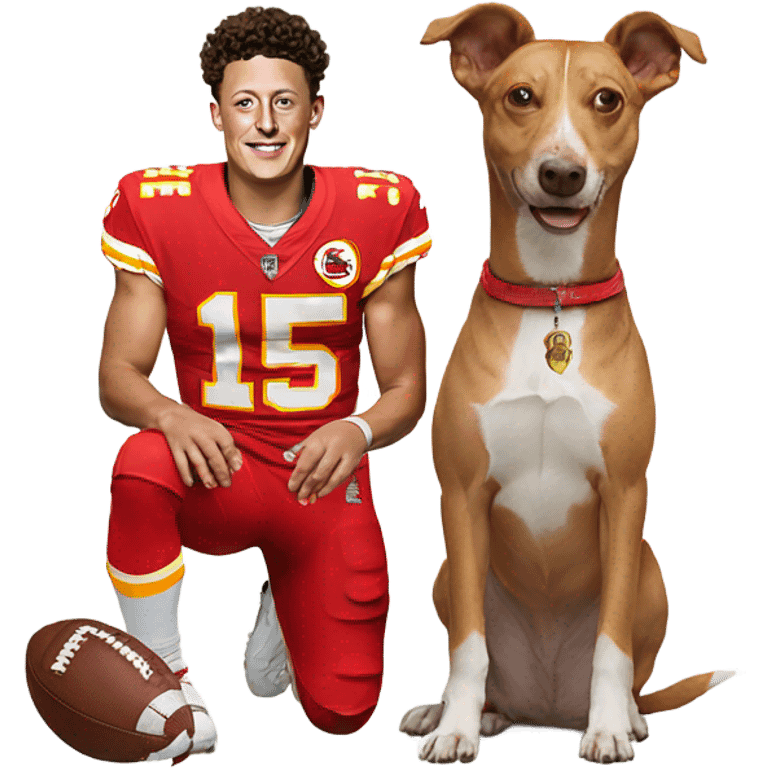 Patrick Mahomes with a dog emoji