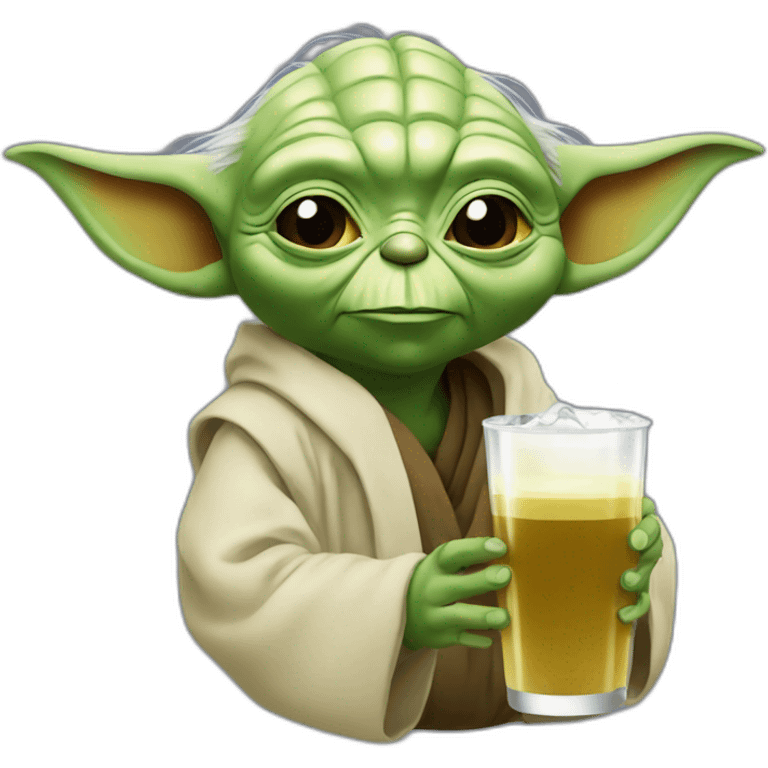 Yoda drinks béer emoji