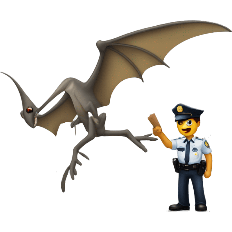 Pterodactyl mosquito picking up a cop emoji