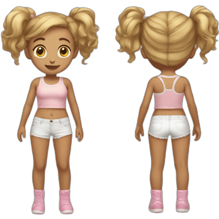 upperbody female young child girl light skin boyshorts cute adorable sweet emoji