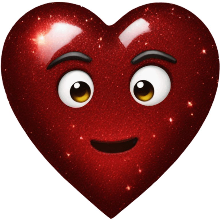 glittery dark red heart emoji