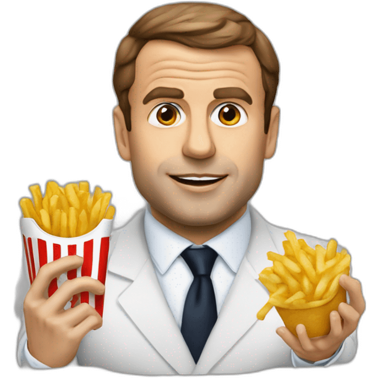 macron qui mange des frites emoji