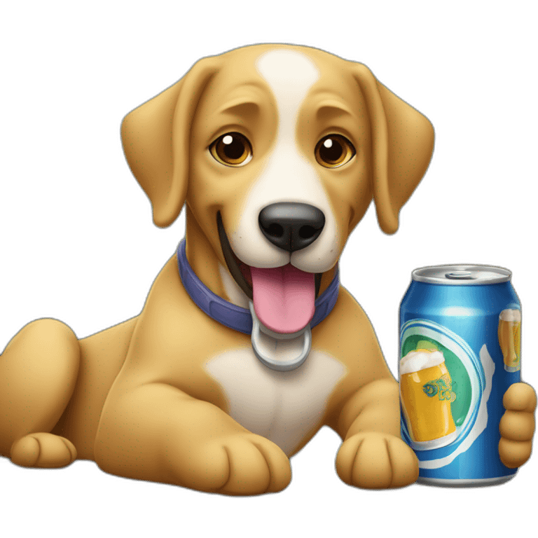 Perro bebiendo cerveza emoji