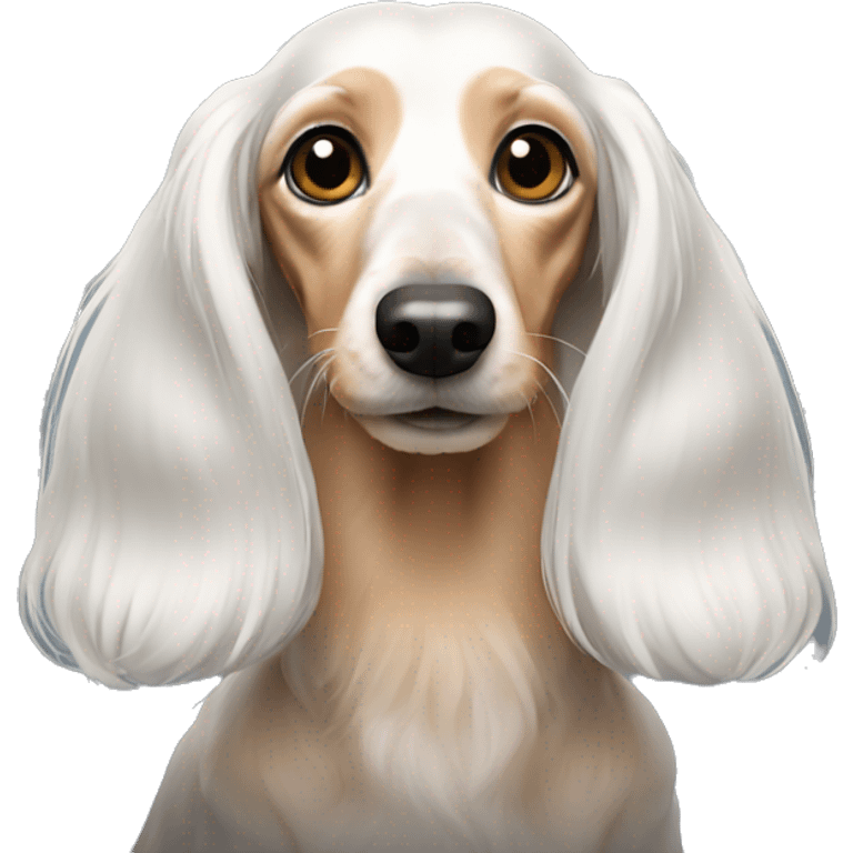 white long hair dachshund emoji