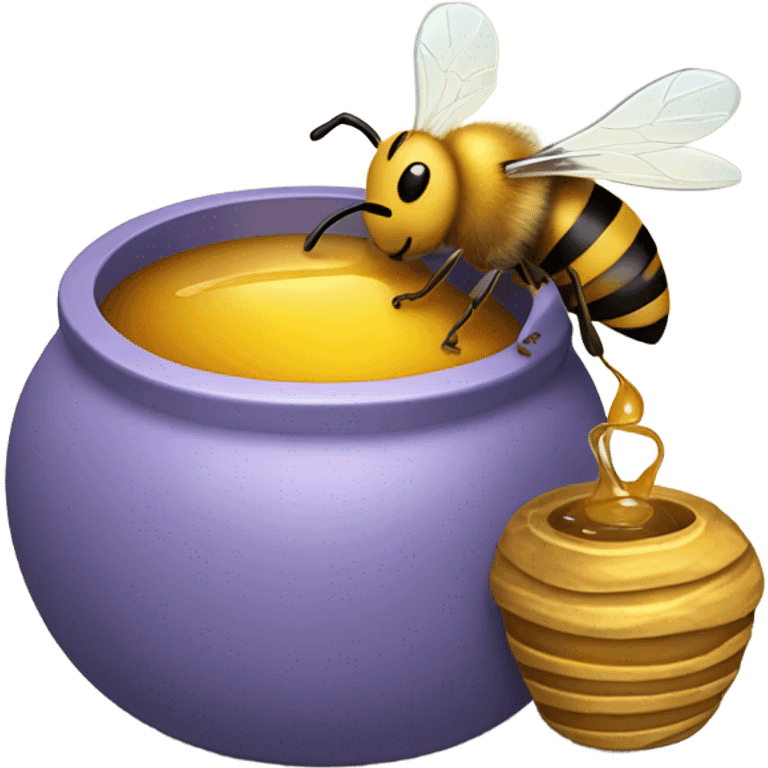 Honey pot with bee  emoji