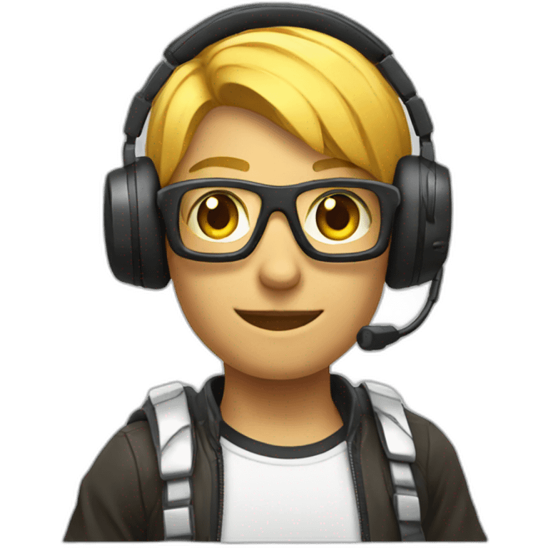 gaming with headset and controller emoji