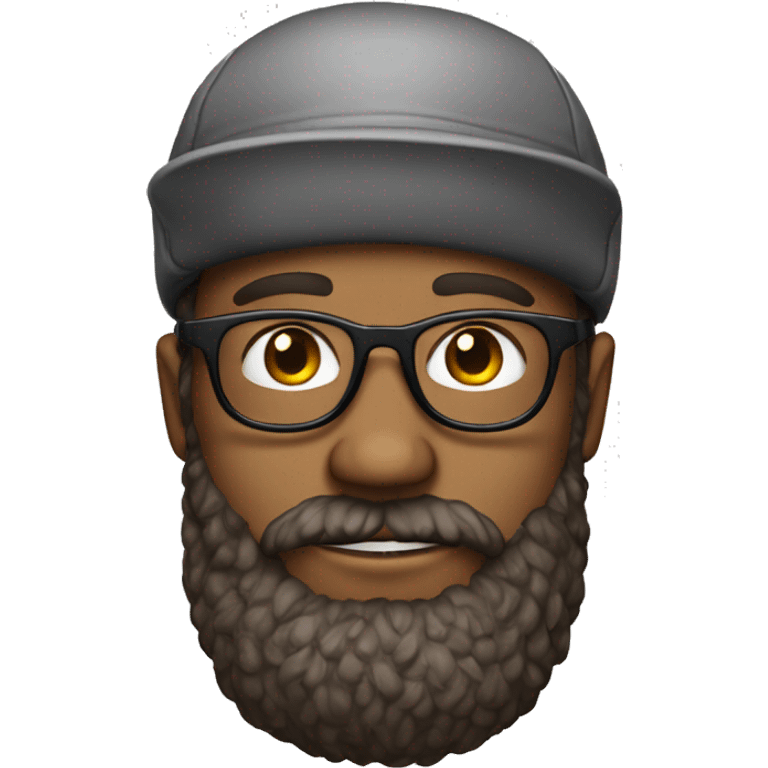 young brown-haired white man with a hat, really strong glasses, and a salt-and-pepper beard emoji