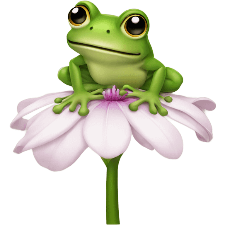 Frog on a flower emoji