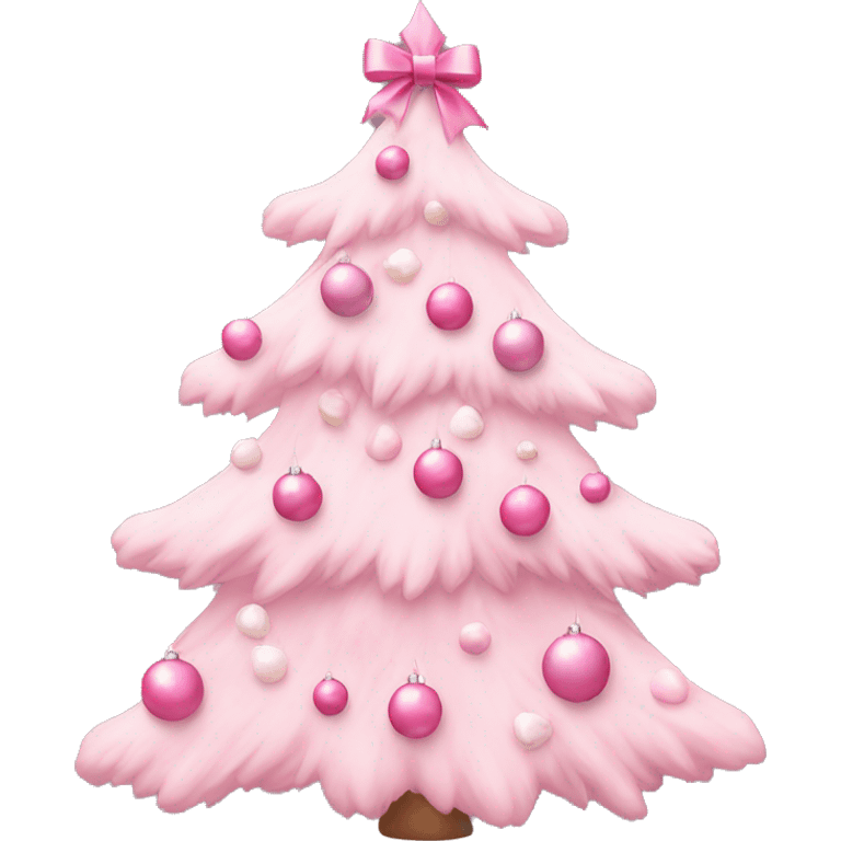 pastel pink decorated christmas tree with a pink bow  emoji