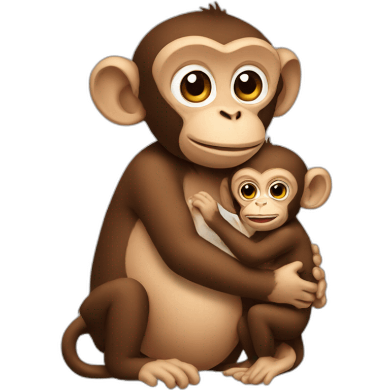 monkey holding baby emoji