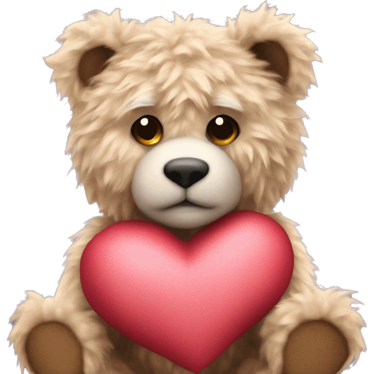 realistic fluffy Valentine's teddy  emoji