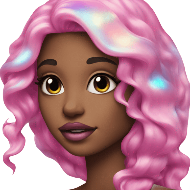 mermaid, model, magical, pink lips, iridescent, mystical, shiny, holographic, highlights, scales  emoji