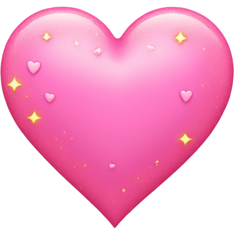 Pink heart with mini hearts around it and light pink and yellow sparkles emoji