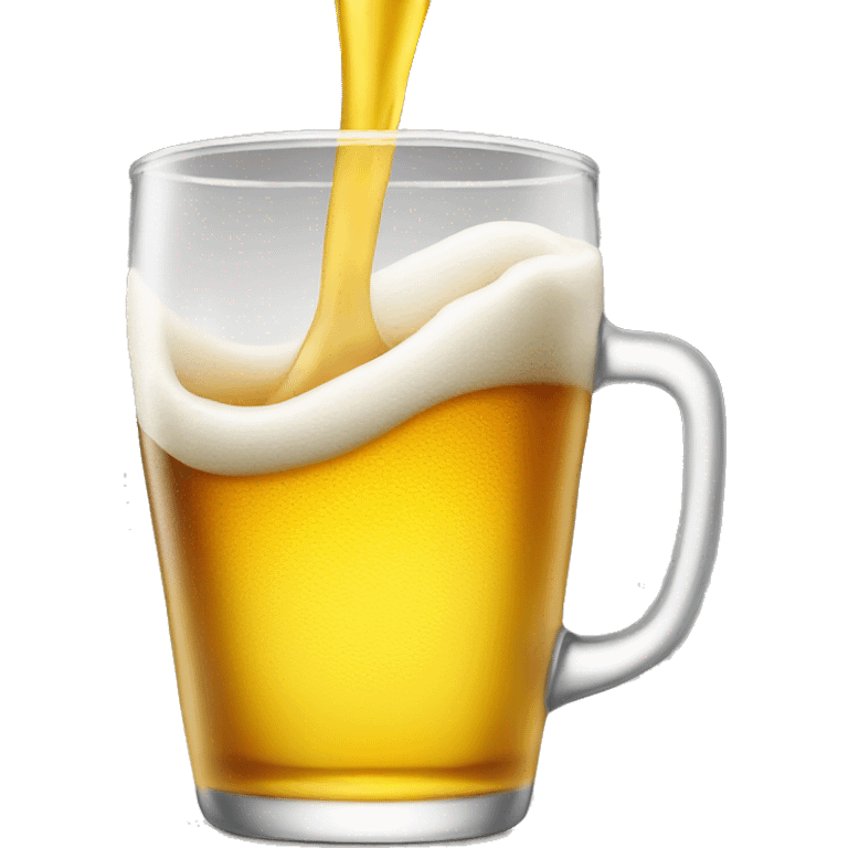 A beer is poured into a glass emoji