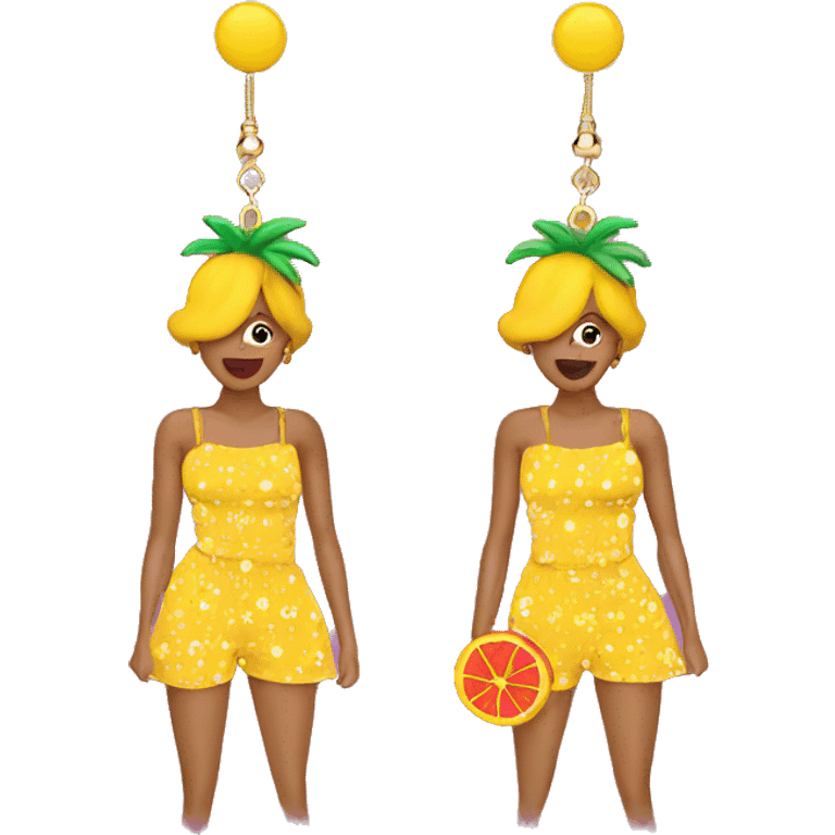 summer girl long earrings emoji