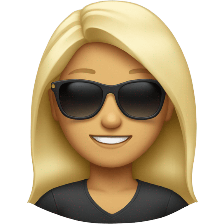 Emoji with sunglasses and blonde hair emoji