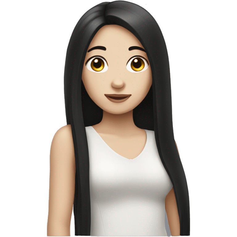 Girl with long black hair and white skin emoji