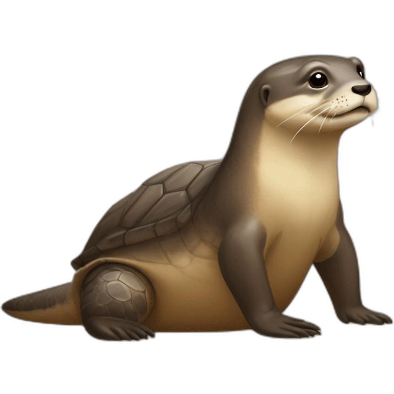 une loutre sur une tortue emoji