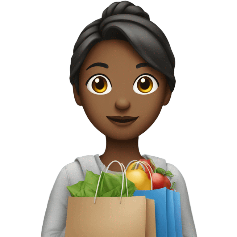 girl holding shopping bags emoji