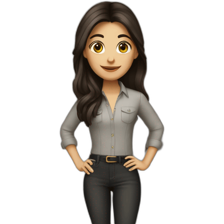 Interior designer bale girl with long dark brown hair emoji