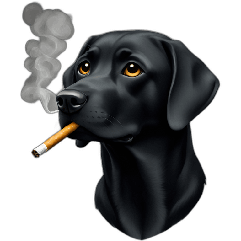 Labrador-noir-smoking emoji