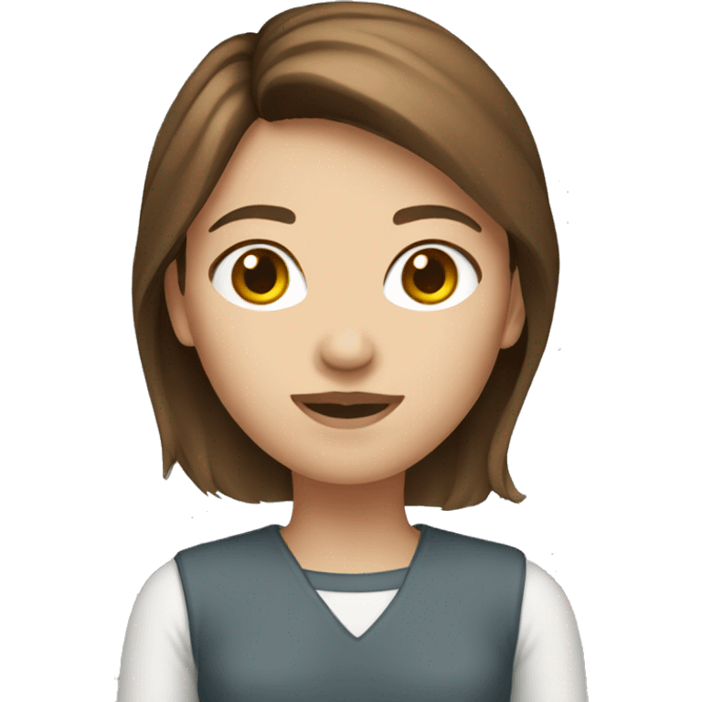 Brown hair fair skin female emoji