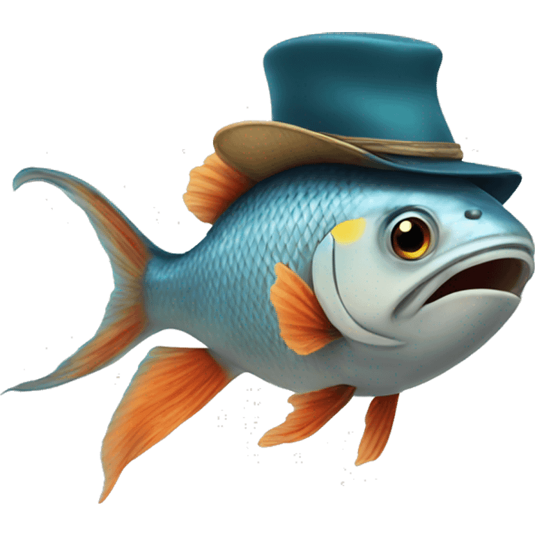 Fish with hat emoji