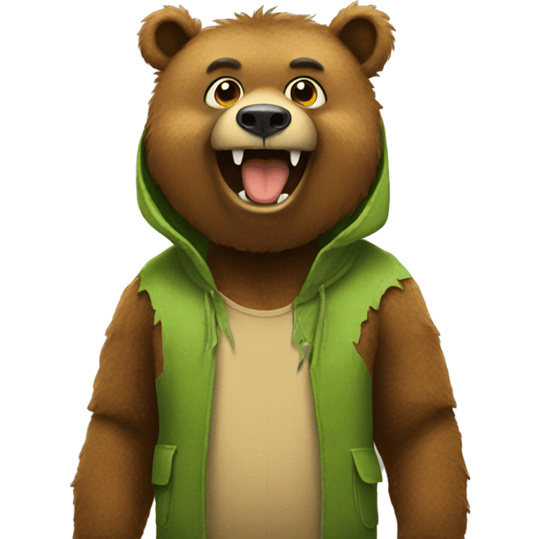 Bear in dinosaur costume  emoji