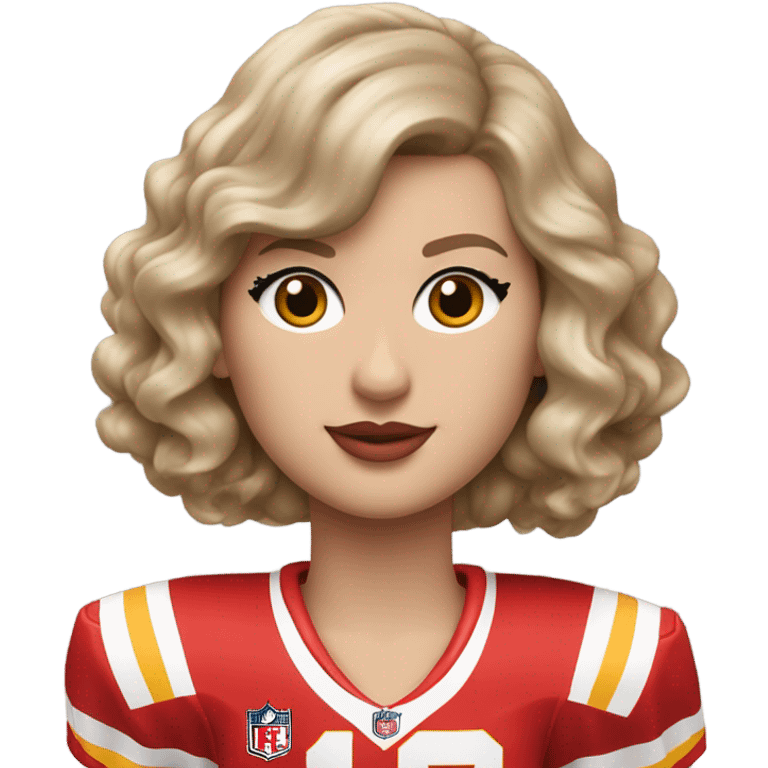 Taylor swift in a 87 chiefs jersey  emoji