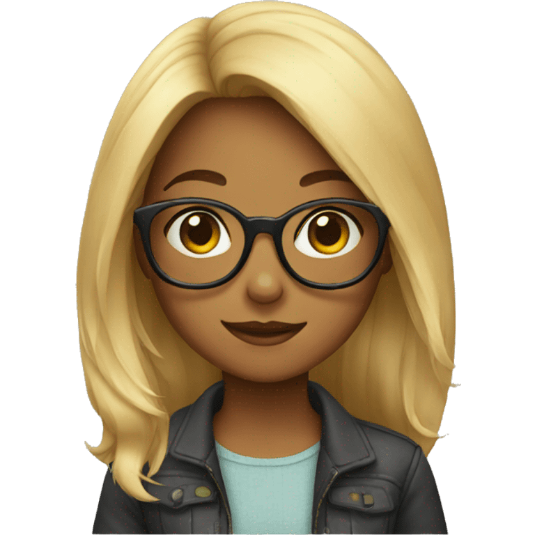 girl wearing glasses emoji