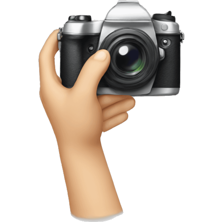 Emoji hand holding camera emoji