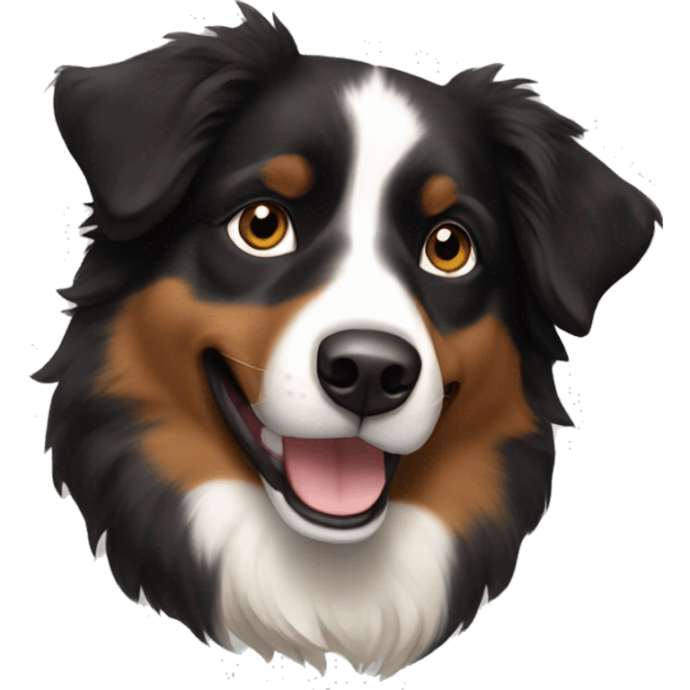 Black, brown Australian shepherd  emoji