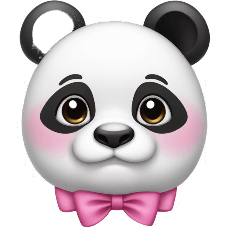 Panda wearing pink bows on ear emoji