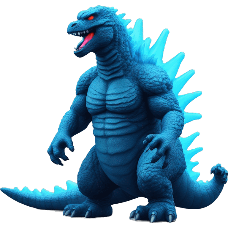 Godzilla blue fluo toy emoji