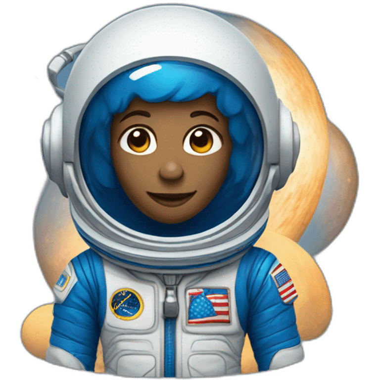 Space explorer with blue spacesuit emoji