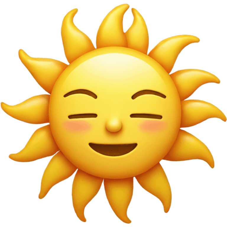 sun with face looking to the left with rosy cheeks emoji