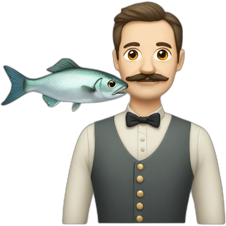 russian moustache husband with fish emoji