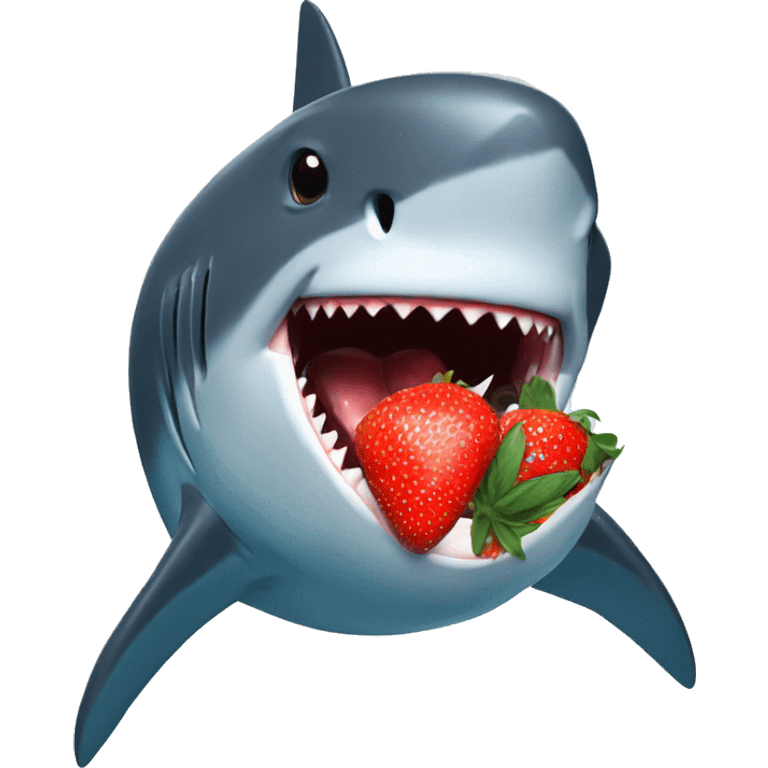 Shark eating strawberry emoji