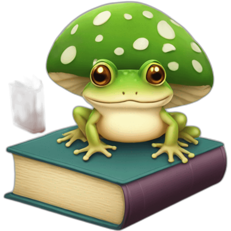 Toad the mushroom with a book emoji