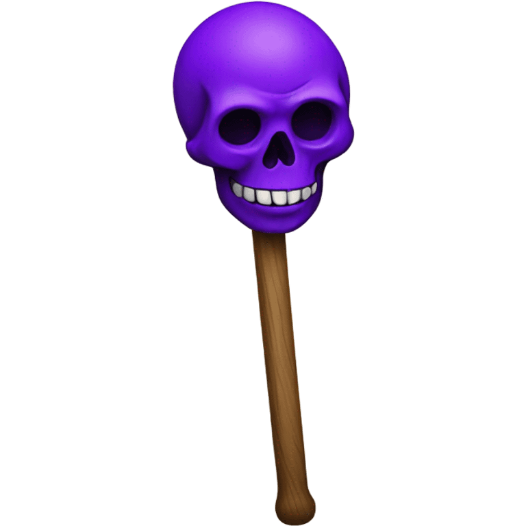 Wooden staff with purple skull on top emoji