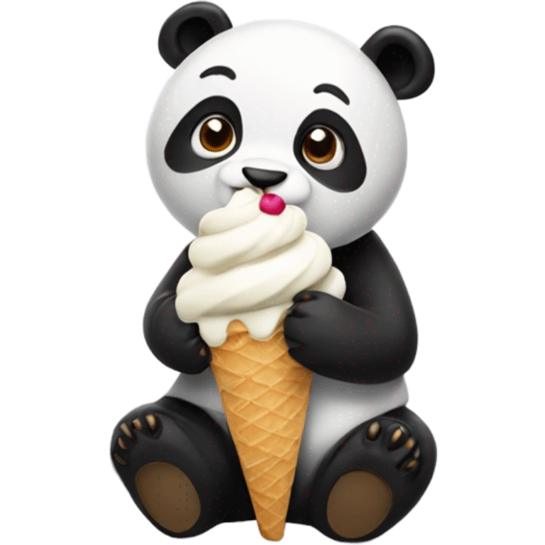 Panda eating ice cream emoji