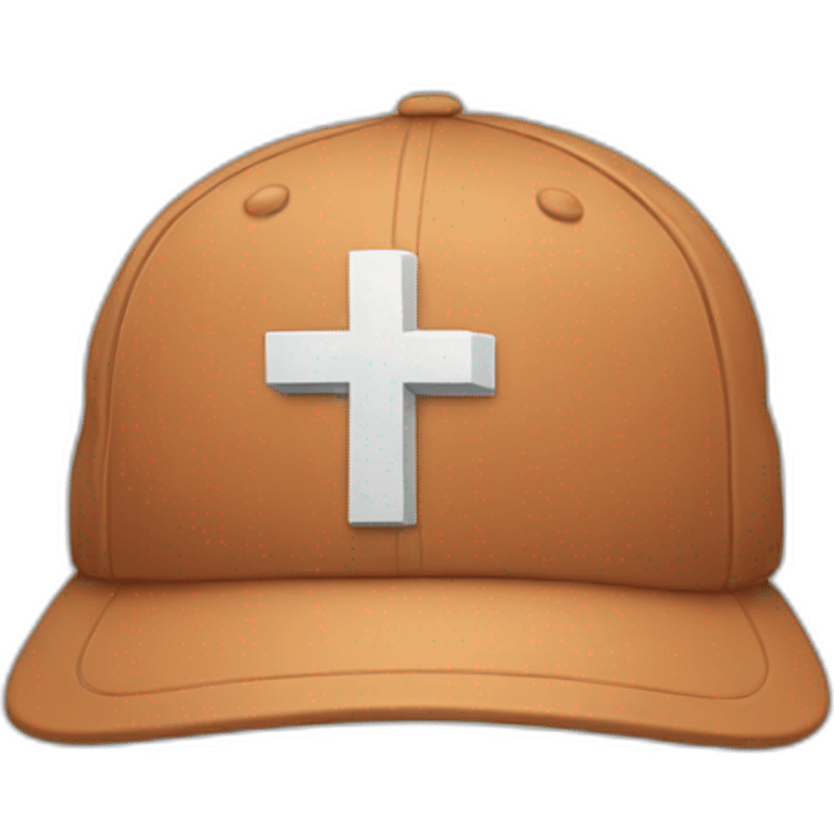 Baseball cap with cross on it emoji