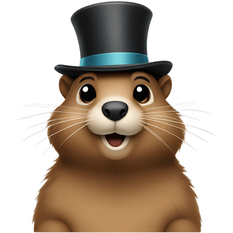 Groundhog with a hat on emoji