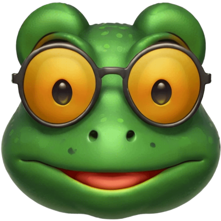 Frog with sunglasses  emoji