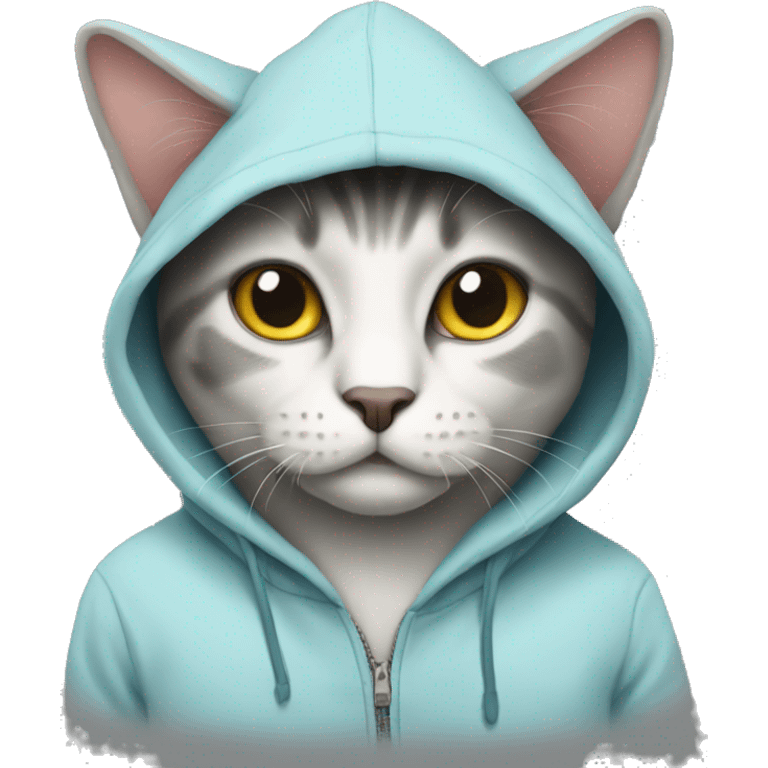 Cat wearing a hoodie emoji