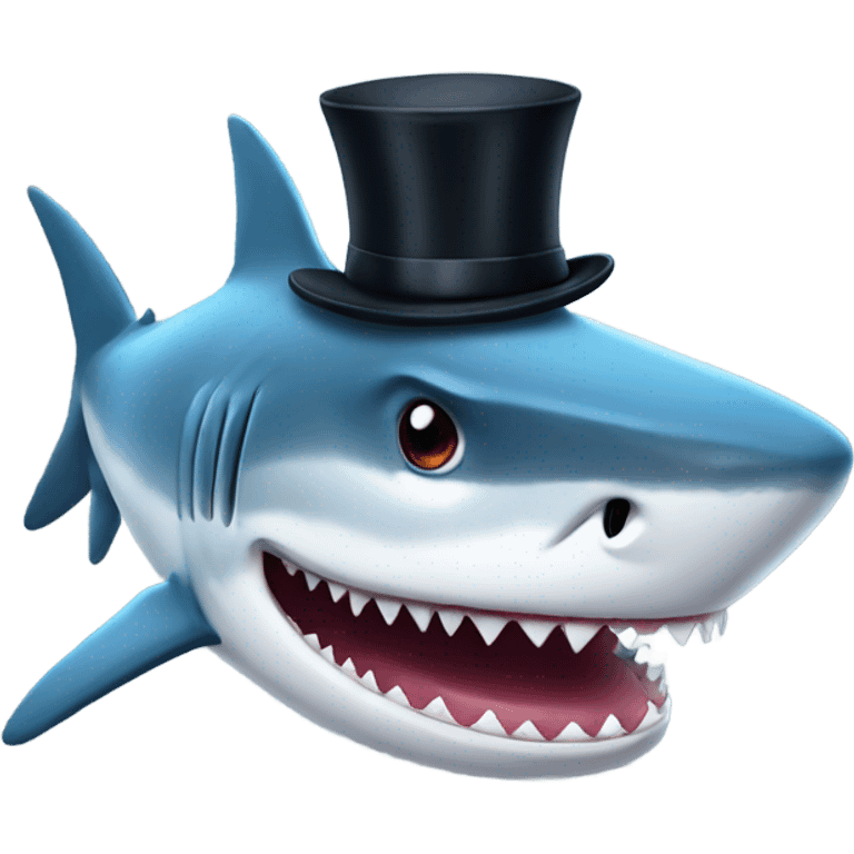 Shark with a top hat emoji