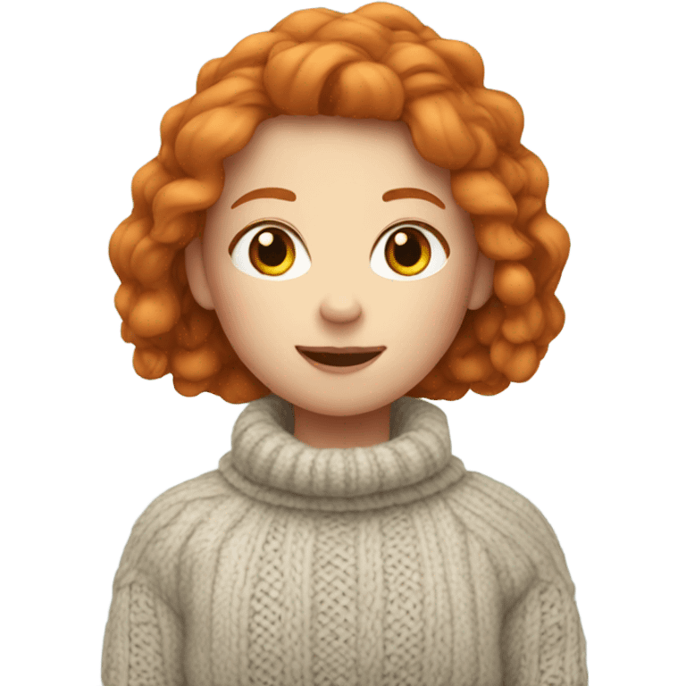 ginger girl in cozy sweater emoji